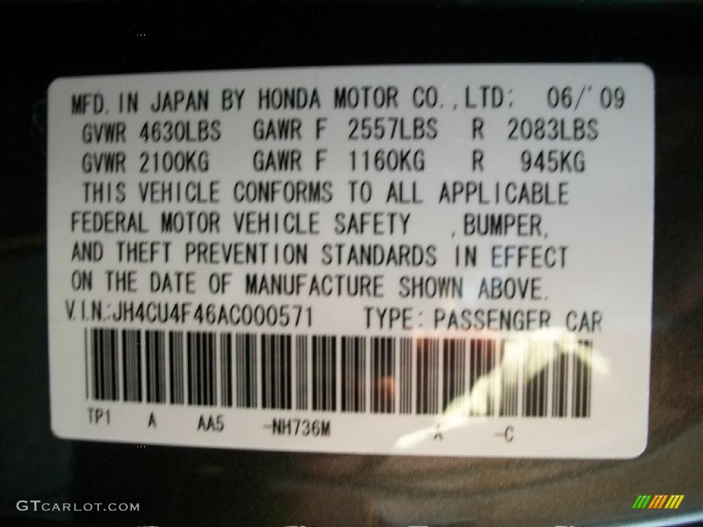 2010 TSX Color Code NH736M for Grigio Metallic Photo #36921591