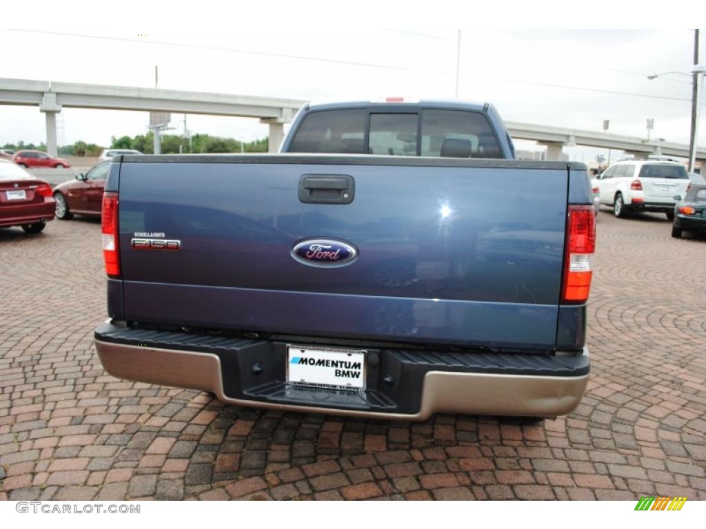 2004 F150 Lariat SuperCab - Medium Wedgewood Blue Metallic / Tan photo #4