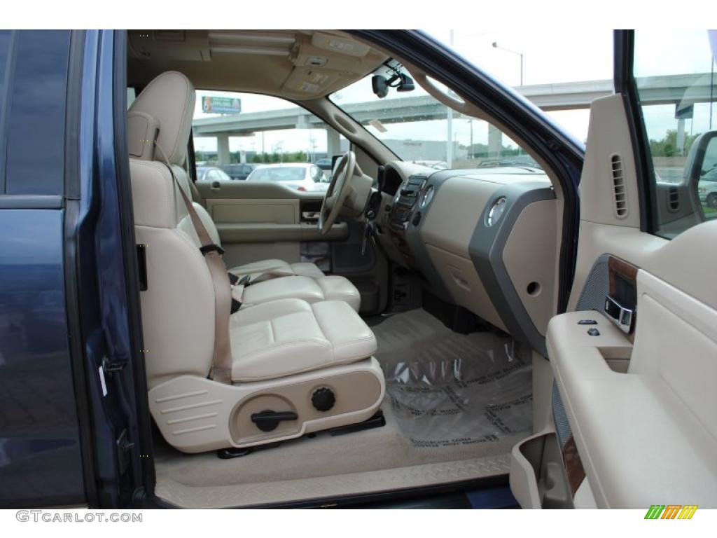 2004 F150 Lariat SuperCab - Medium Wedgewood Blue Metallic / Tan photo #9