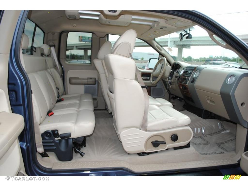 2004 F150 Lariat SuperCab - Medium Wedgewood Blue Metallic / Tan photo #10