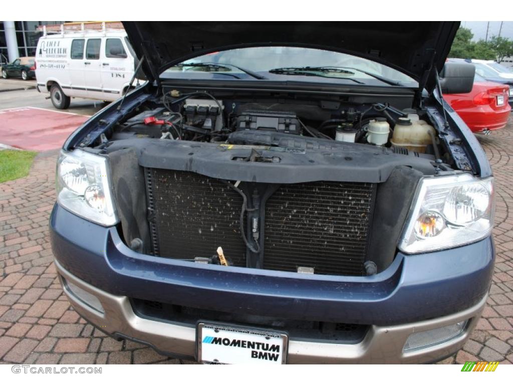 2004 F150 Lariat SuperCab - Medium Wedgewood Blue Metallic / Tan photo #19