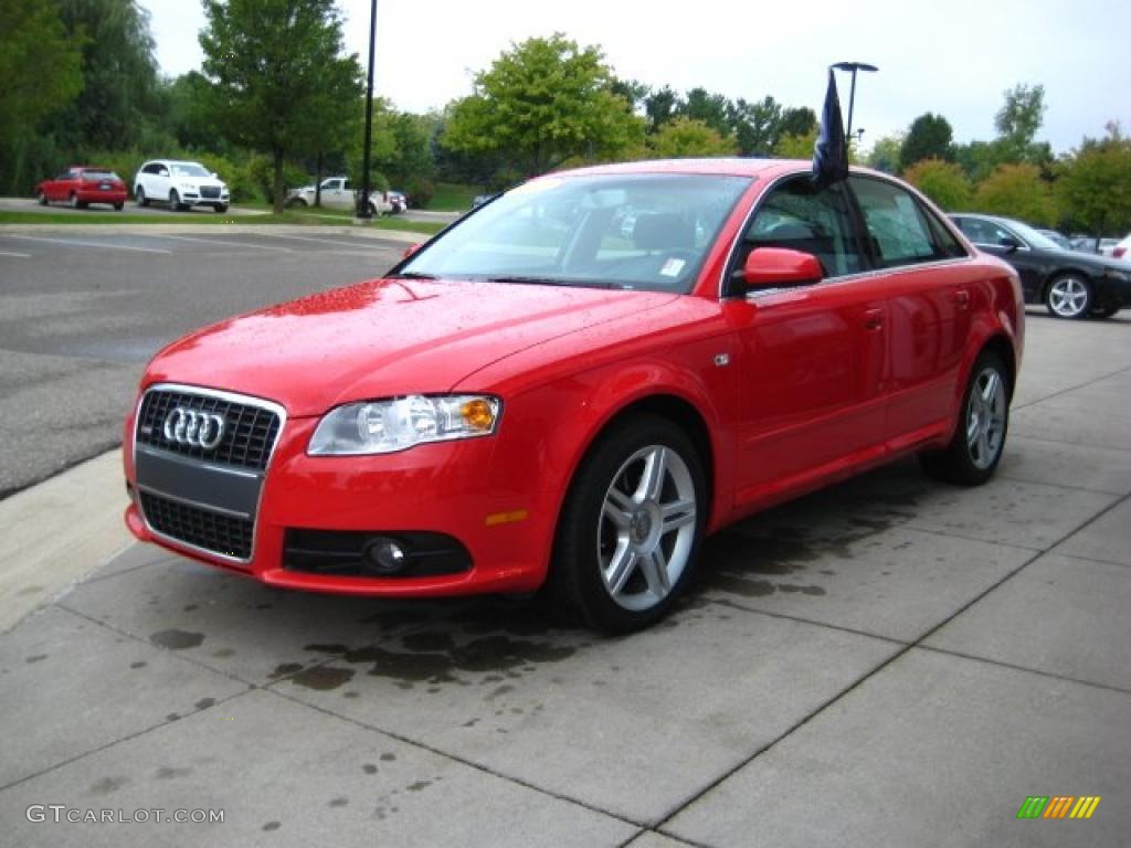 2008 A4 2.0T quattro Sedan - Brilliant Red / Black photo #3