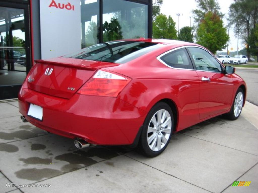 2008 Accord EX-L V6 Coupe - San Marino Red / Black photo #6