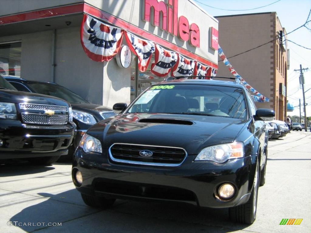 2006 Outback 2.5 XT Limited Wagon - Obsidian Black Pearl / Off Black photo #1
