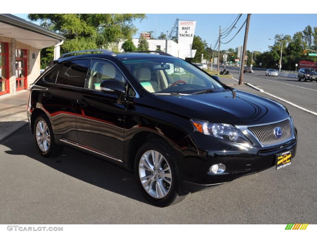 2010 RX 450h AWD Hybrid - Obsidian Black / Parchment/Brown Walnut photo #4