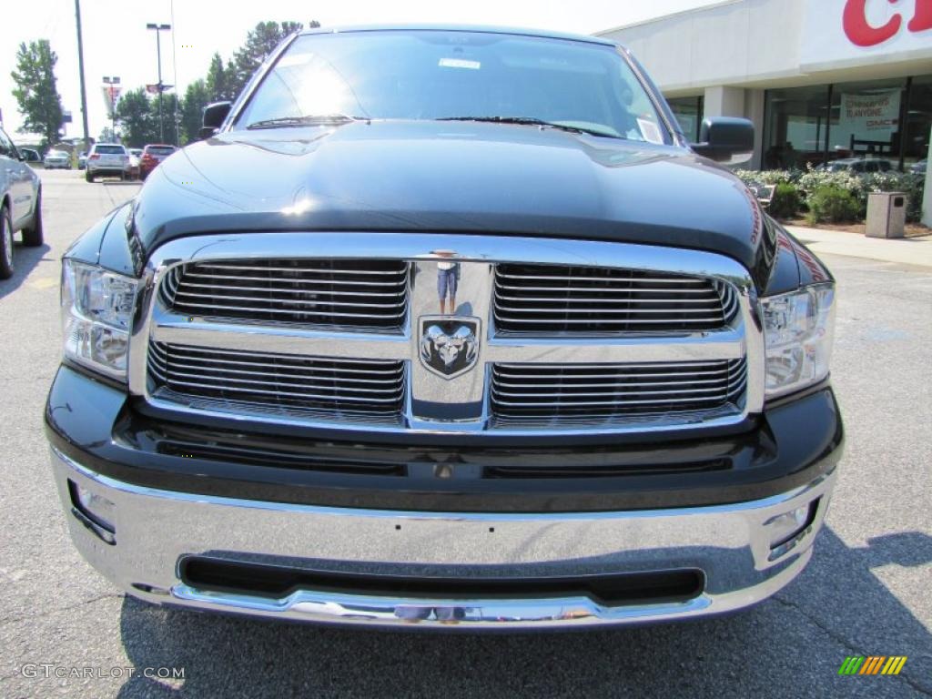 2011 Ram 1500 Big Horn Quad Cab - Brilliant Black Crystal Pearl / Dark Slate Gray/Medium Graystone photo #2