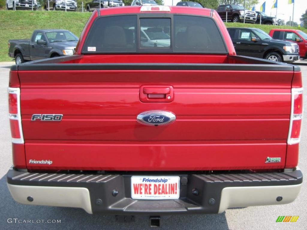 2010 F150 Lariat SuperCrew - Red Candy Metallic / Tan photo #7