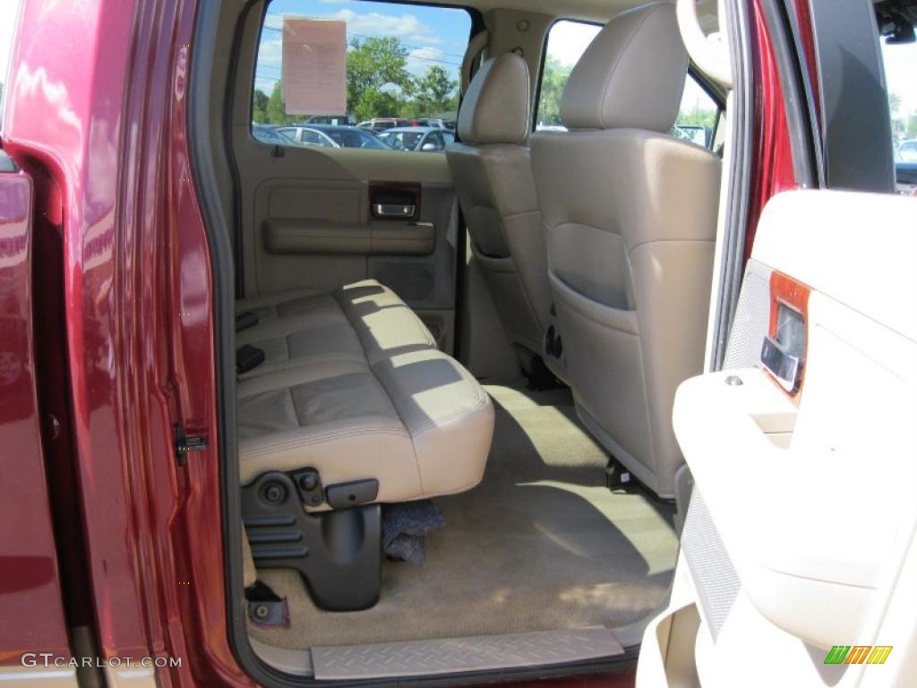 2005 F150 Lariat SuperCrew 4x4 - Dark Toreador Red Metallic / Tan photo #26