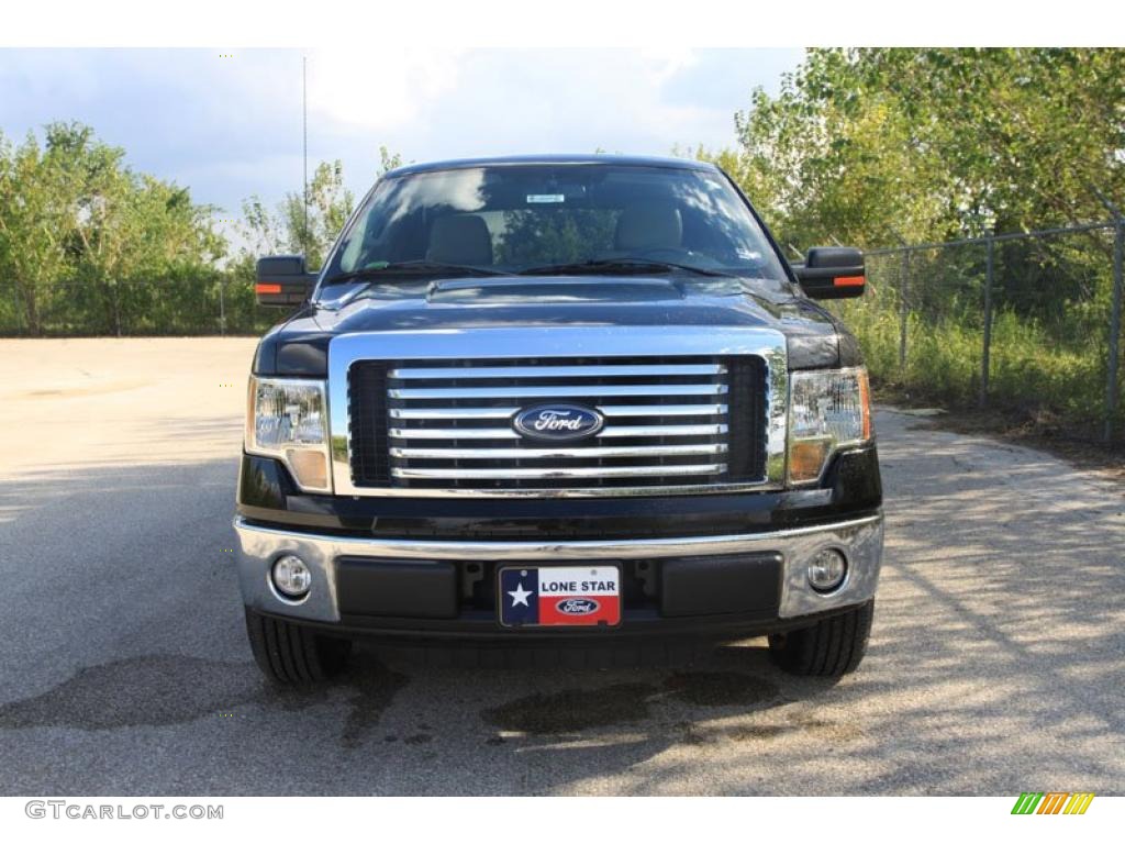 2010 F150 XLT SuperCrew - Tuxedo Black / Medium Stone photo #9
