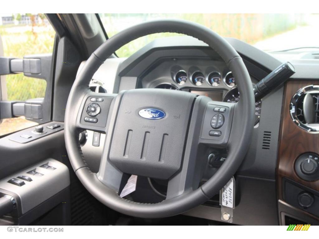 2011 F450 Super Duty Lariat Crew Cab 4x4 Dually - Tuxedo Black Metallic / Black Two Tone photo #28