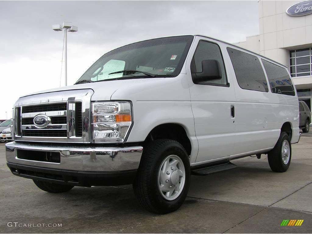 2008 E Series Van E350 Super Duty XLT Passenger - Oxford White / Medium Pebble photo #1