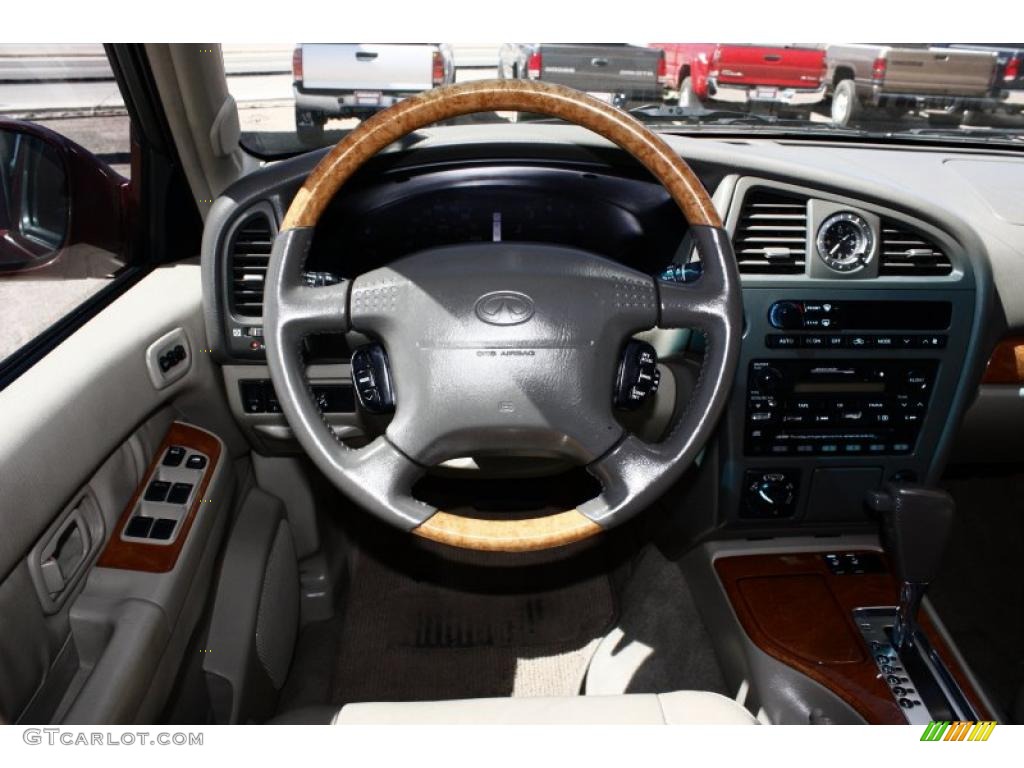 2001 QX4 4x4 - Burgundy Metallic / Stone Beige photo #8