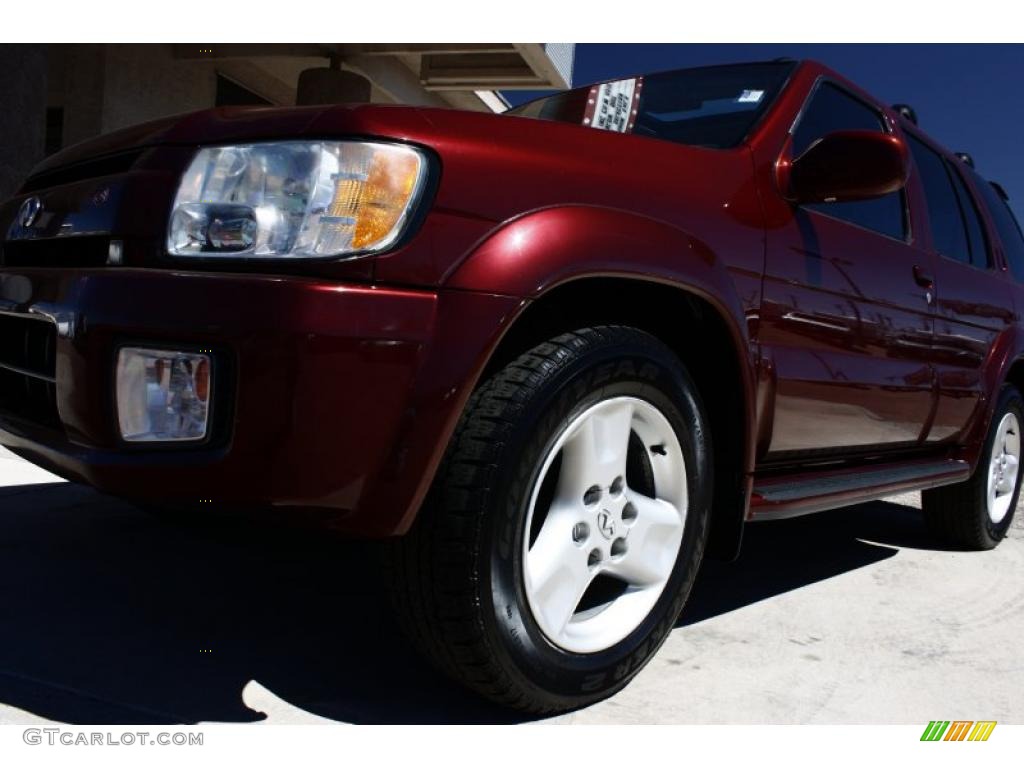2001 QX4 4x4 - Burgundy Metallic / Stone Beige photo #25