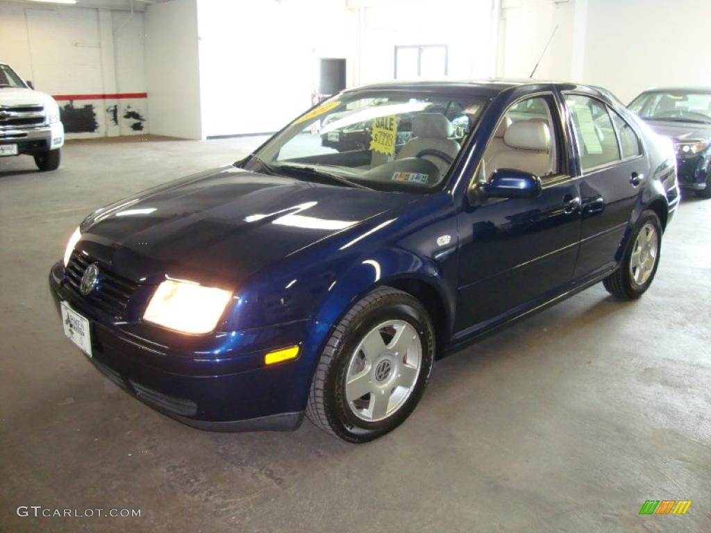 2002 Jetta GLS 1.8T Sedan - Indigo Blue / Beige photo #2