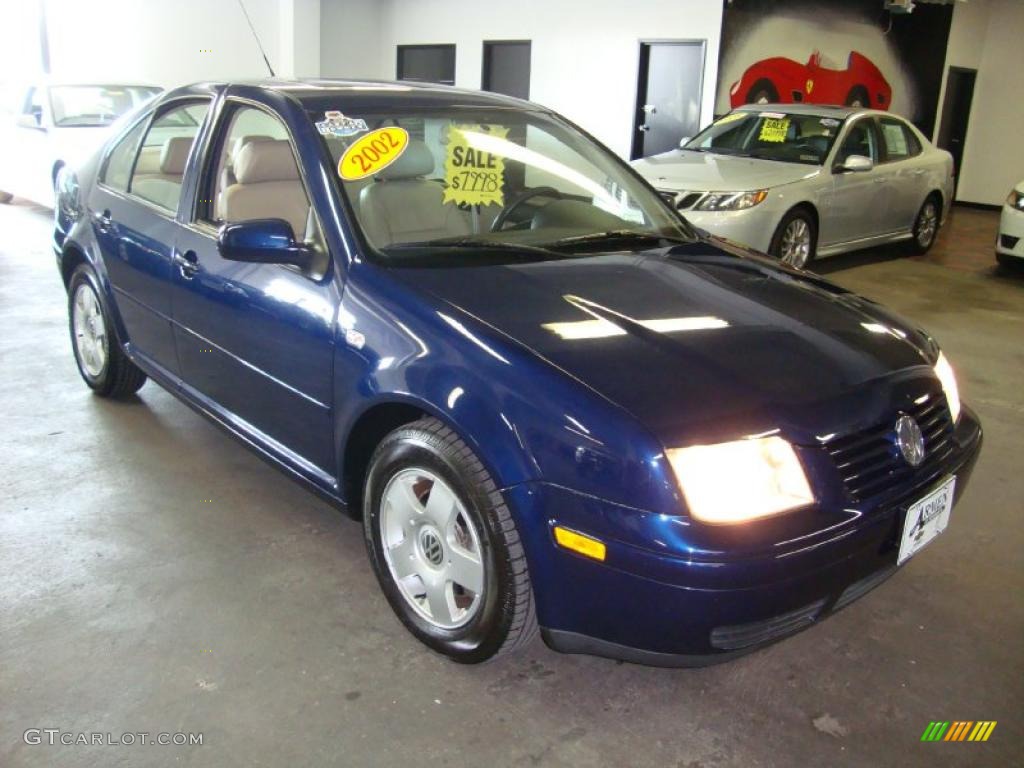 2002 Jetta GLS 1.8T Sedan - Indigo Blue / Beige photo #4