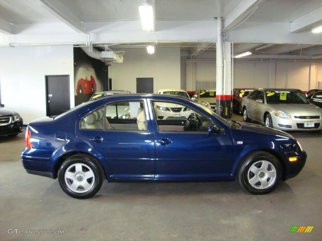2002 Jetta GLS 1.8T Sedan - Indigo Blue / Beige photo #6