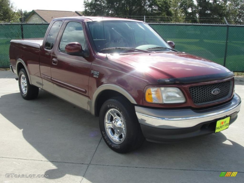 2003 F150 Lariat SuperCab - Toreador Red Metallic / Medium Parchment Beige photo #1
