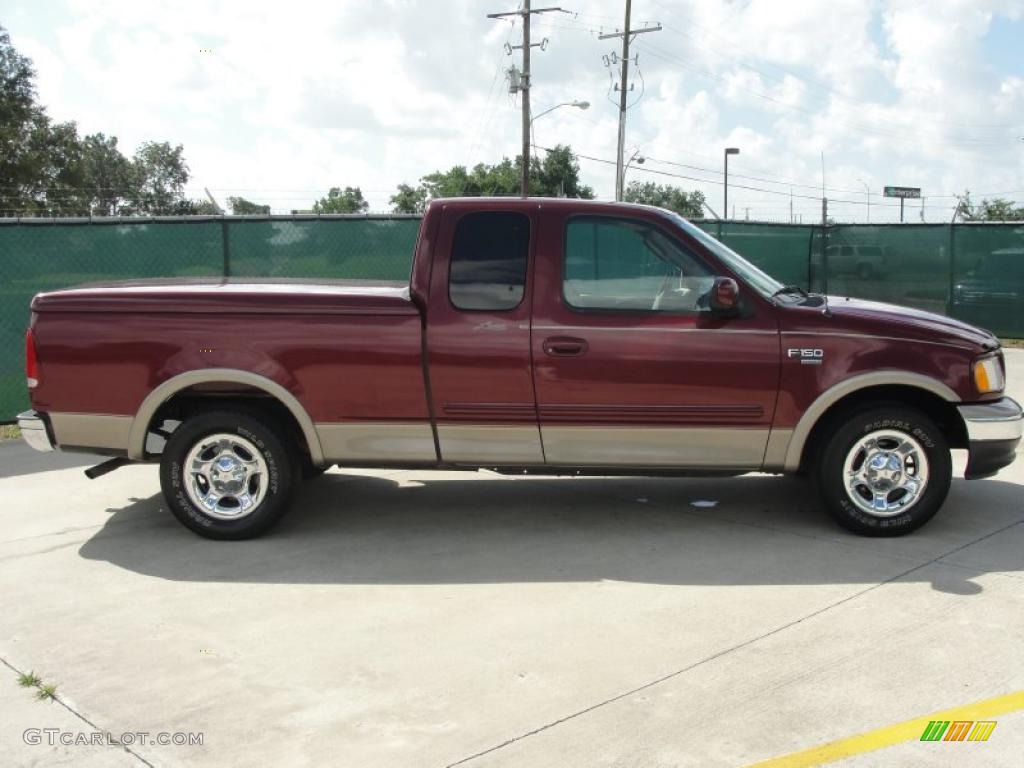 2003 F150 Lariat SuperCab - Toreador Red Metallic / Medium Parchment Beige photo #2