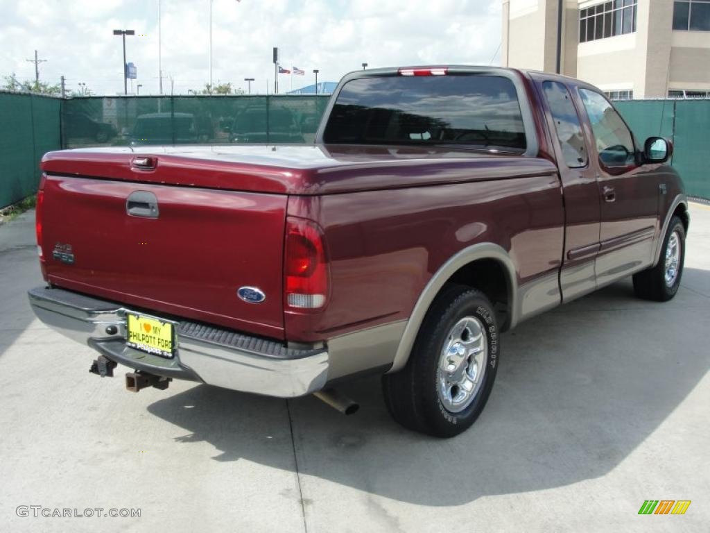 2003 F150 Lariat SuperCab - Toreador Red Metallic / Medium Parchment Beige photo #3