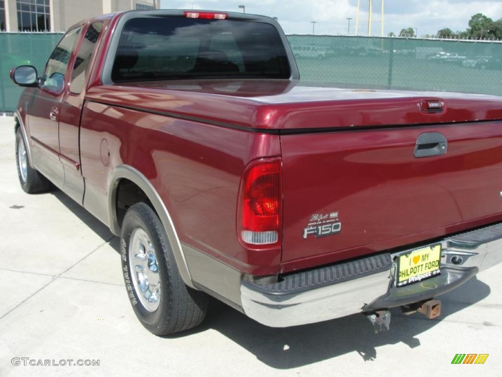 2003 F150 Lariat SuperCab - Toreador Red Metallic / Medium Parchment Beige photo #5