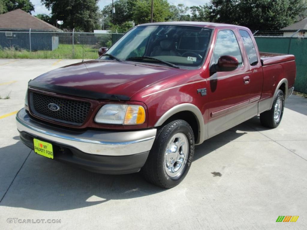 2003 F150 Lariat SuperCab - Toreador Red Metallic / Medium Parchment Beige photo #7