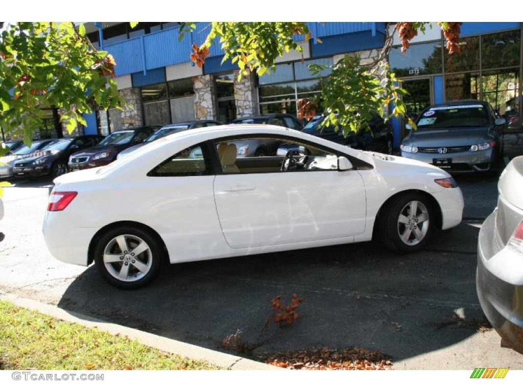 2007 Civic EX Coupe - Taffeta White / Ivory photo #2