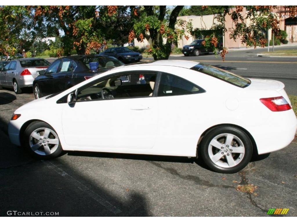 2007 Civic EX Coupe - Taffeta White / Ivory photo #9