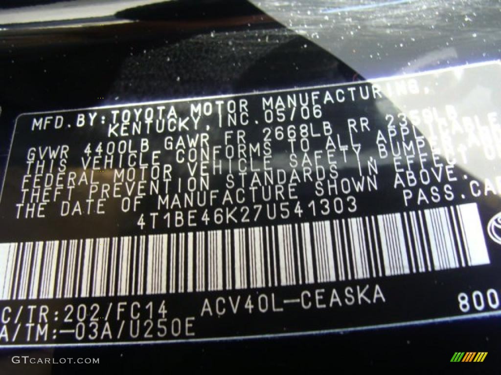 2007 Camry SE - Black / Ash photo #15