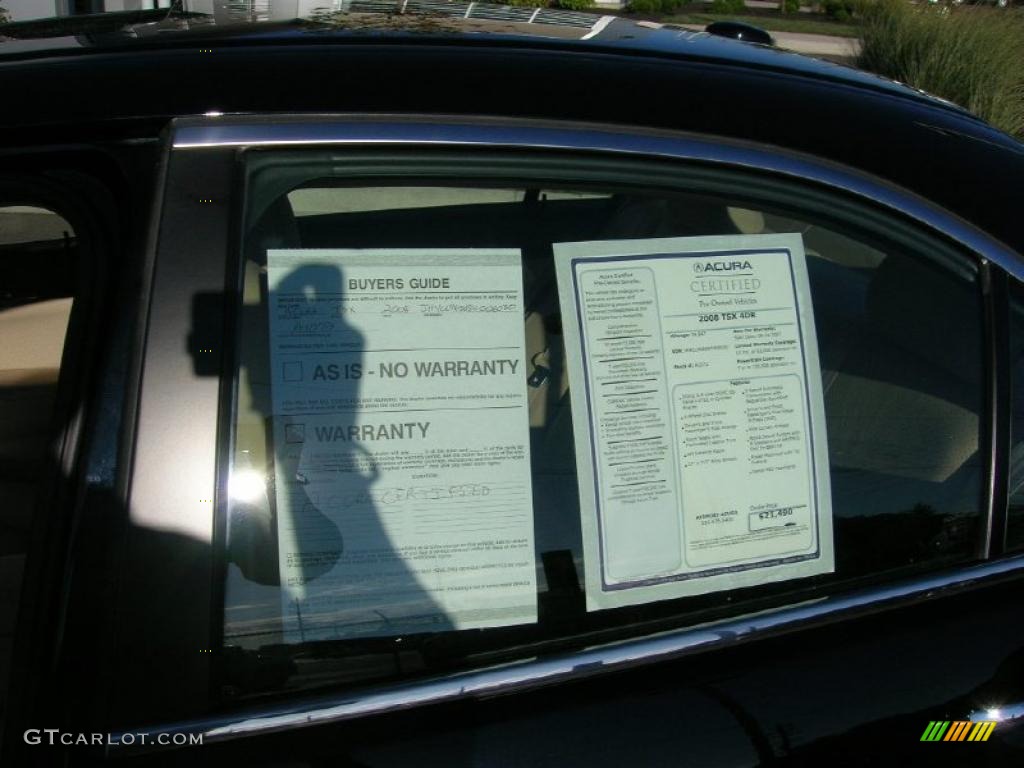 2008 TSX Sedan - Nighthawk Black Pearl / Parchment photo #17