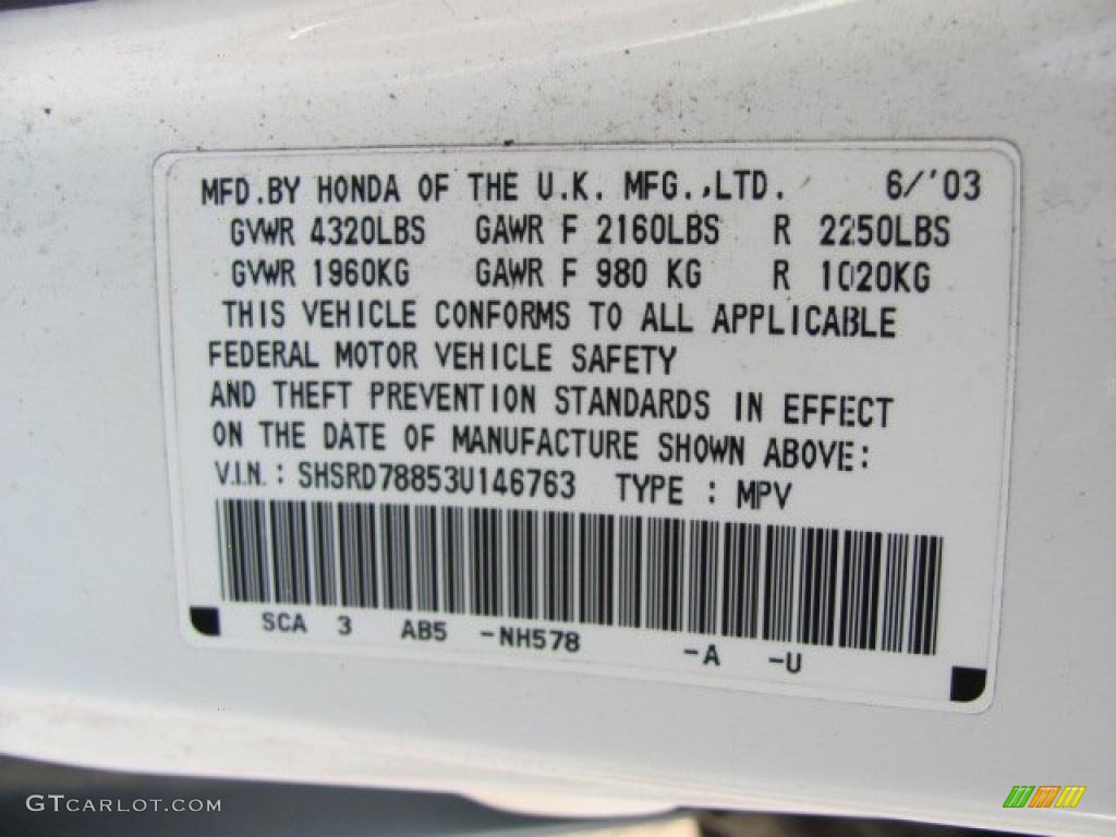 2003 CR-V EX 4WD - Taffeta White / Gray photo #19