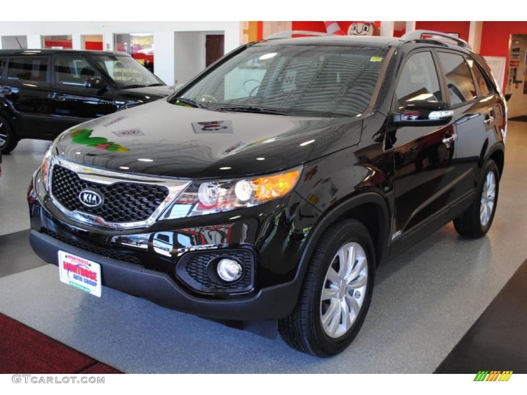 2011 Sorento EX V6 AWD - Ebony Black / Black photo #3