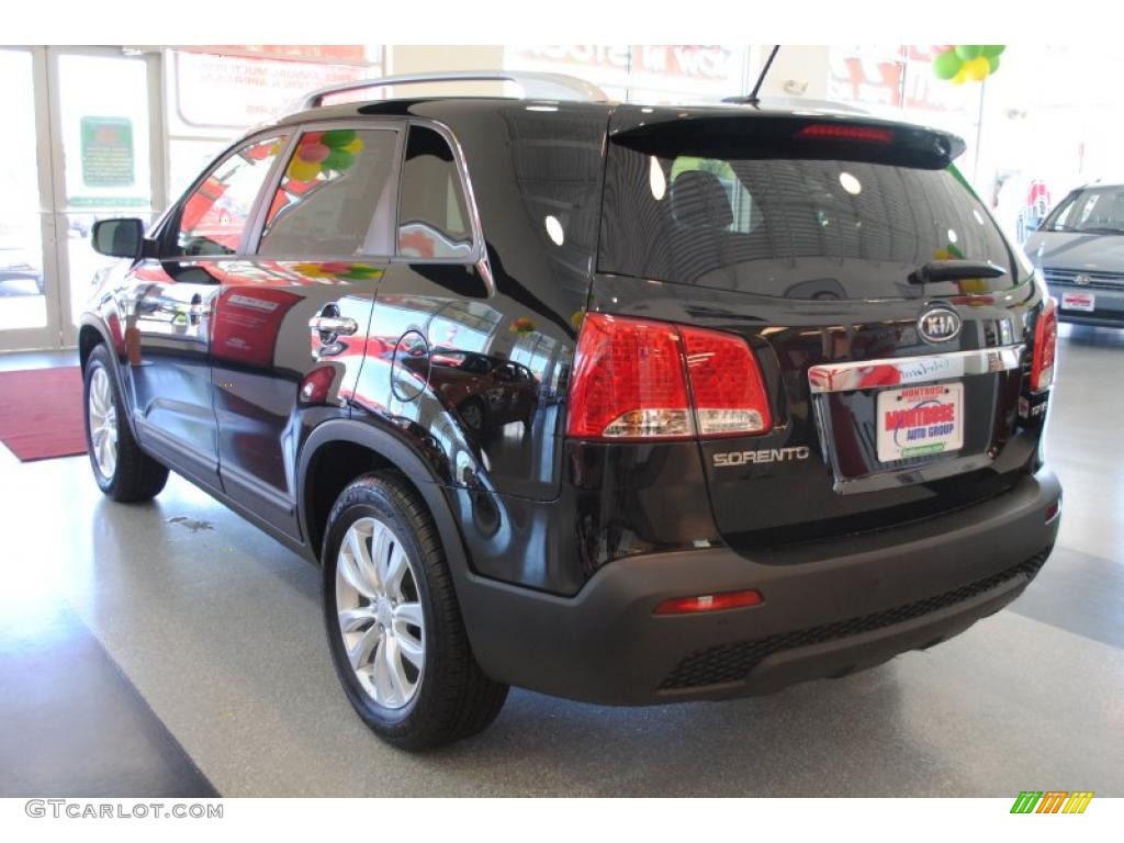 2011 Sorento EX V6 AWD - Ebony Black / Black photo #5