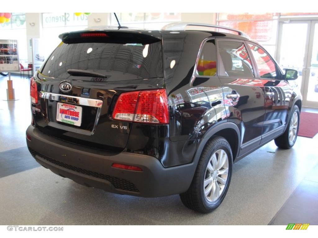 2011 Sorento EX V6 AWD - Ebony Black / Black photo #8