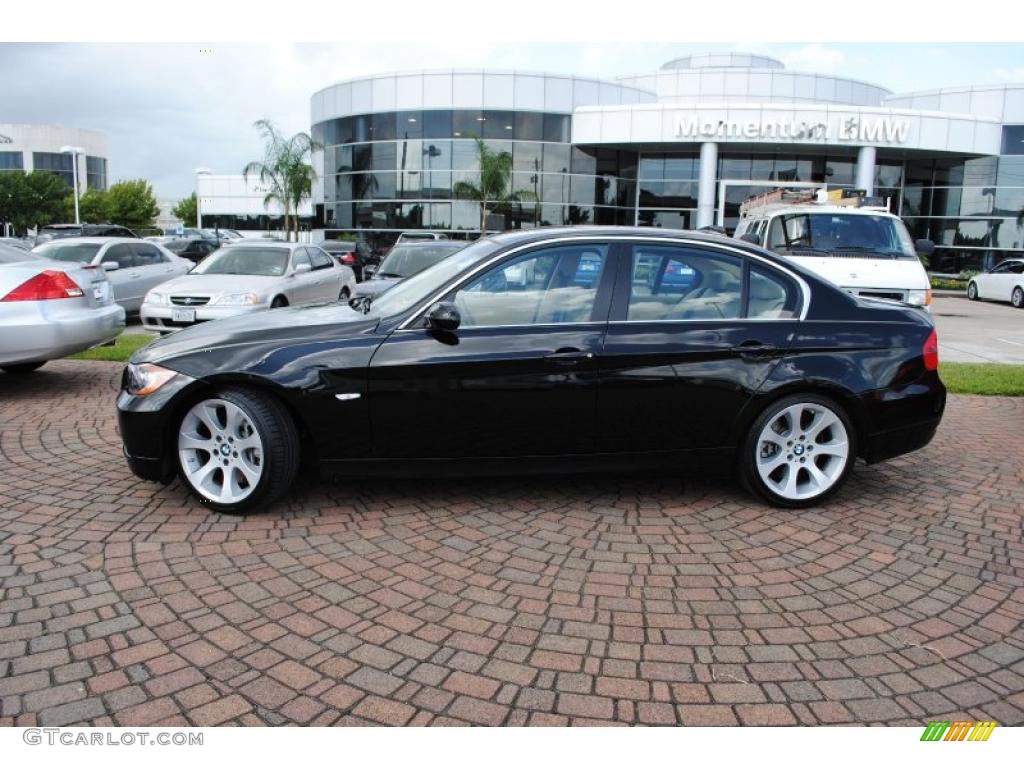 2008 3 Series 335i Sedan - Jet Black / Beige photo #2