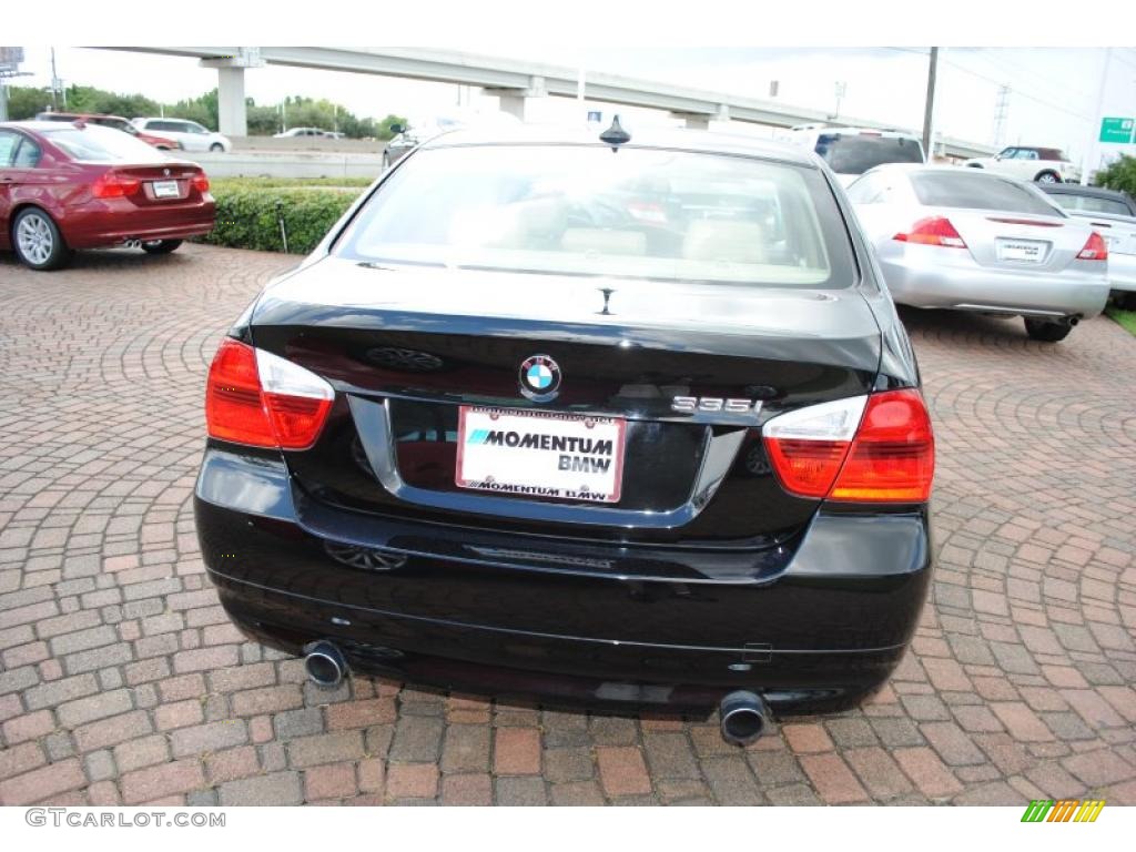 2008 3 Series 335i Sedan - Jet Black / Beige photo #4