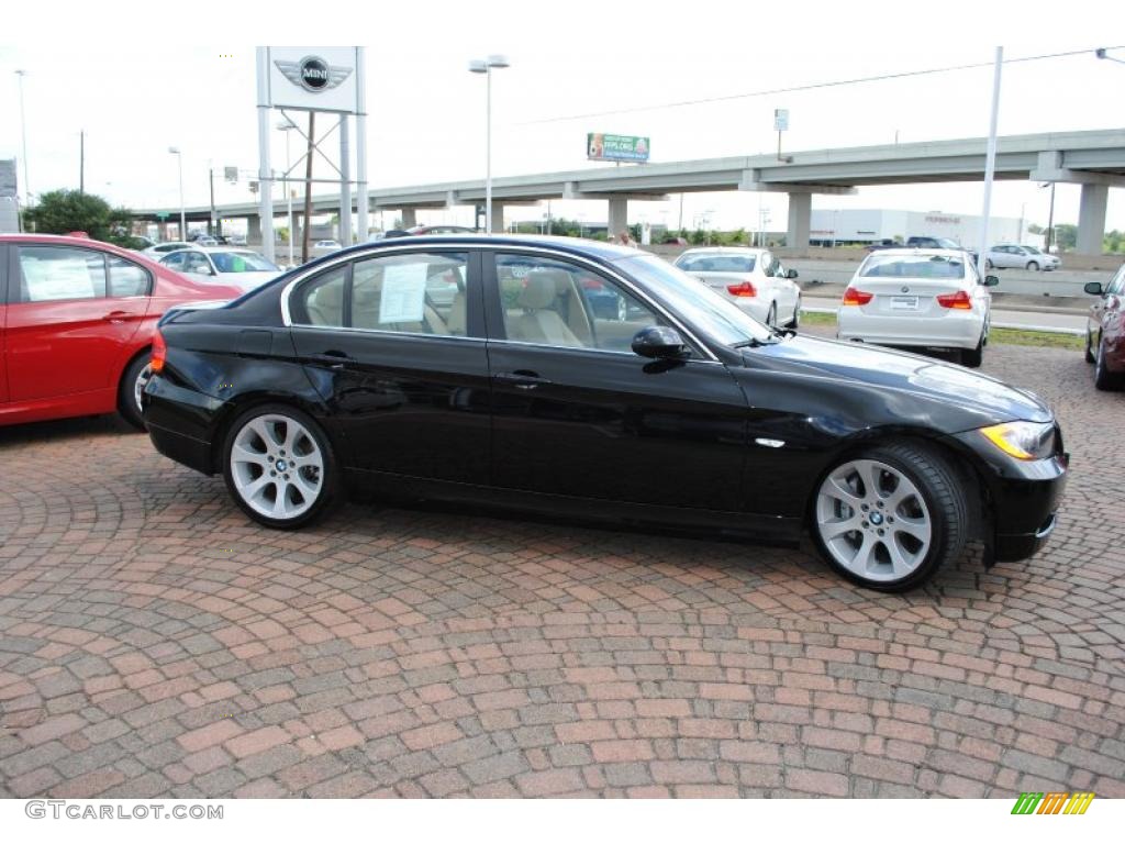 2008 3 Series 335i Sedan - Jet Black / Beige photo #6