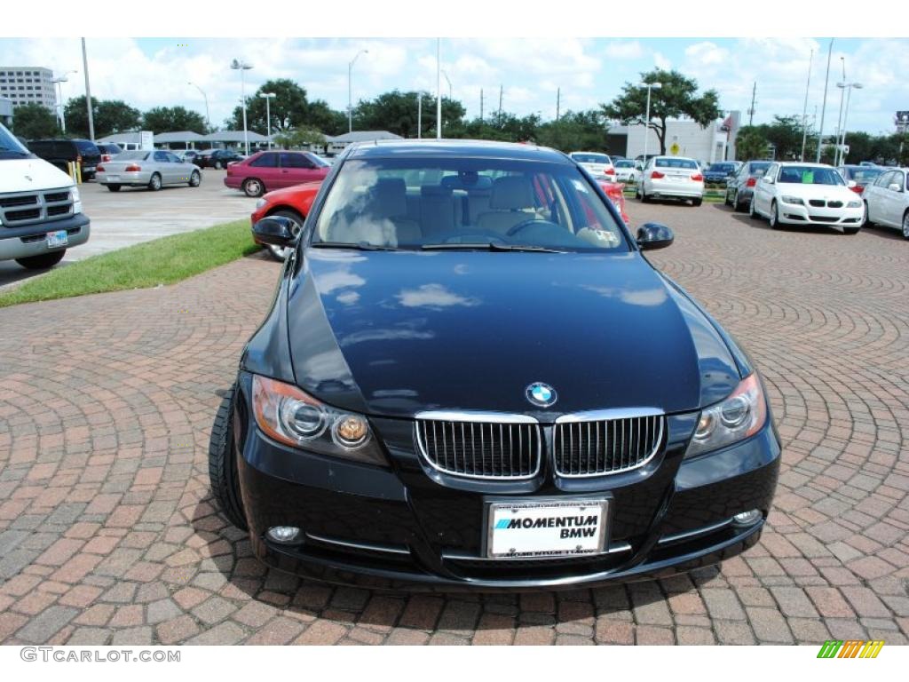 2008 3 Series 335i Sedan - Jet Black / Beige photo #7