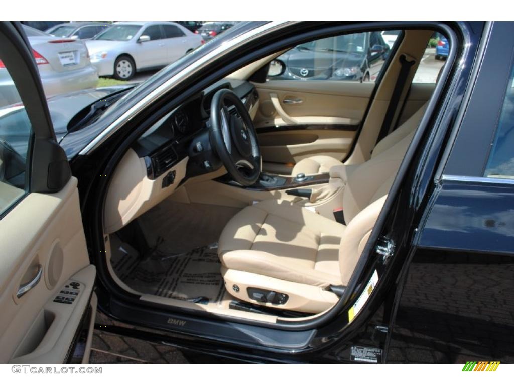 2008 3 Series 335i Sedan - Jet Black / Beige photo #12