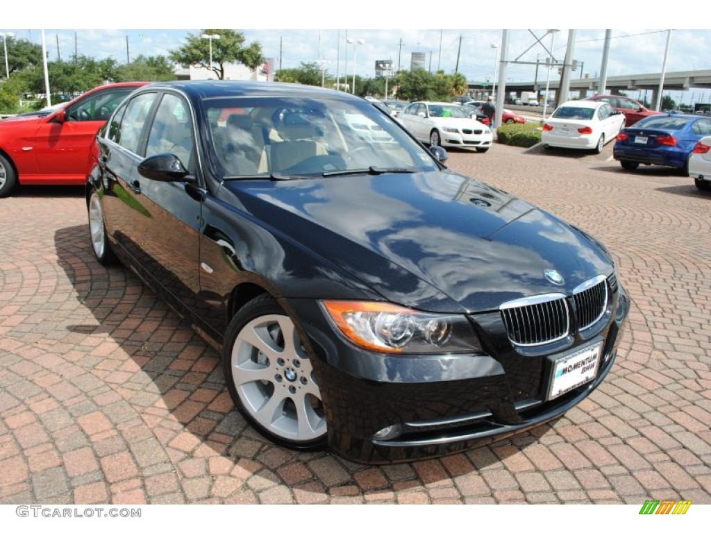 2008 3 Series 335i Sedan - Jet Black / Beige photo #19
