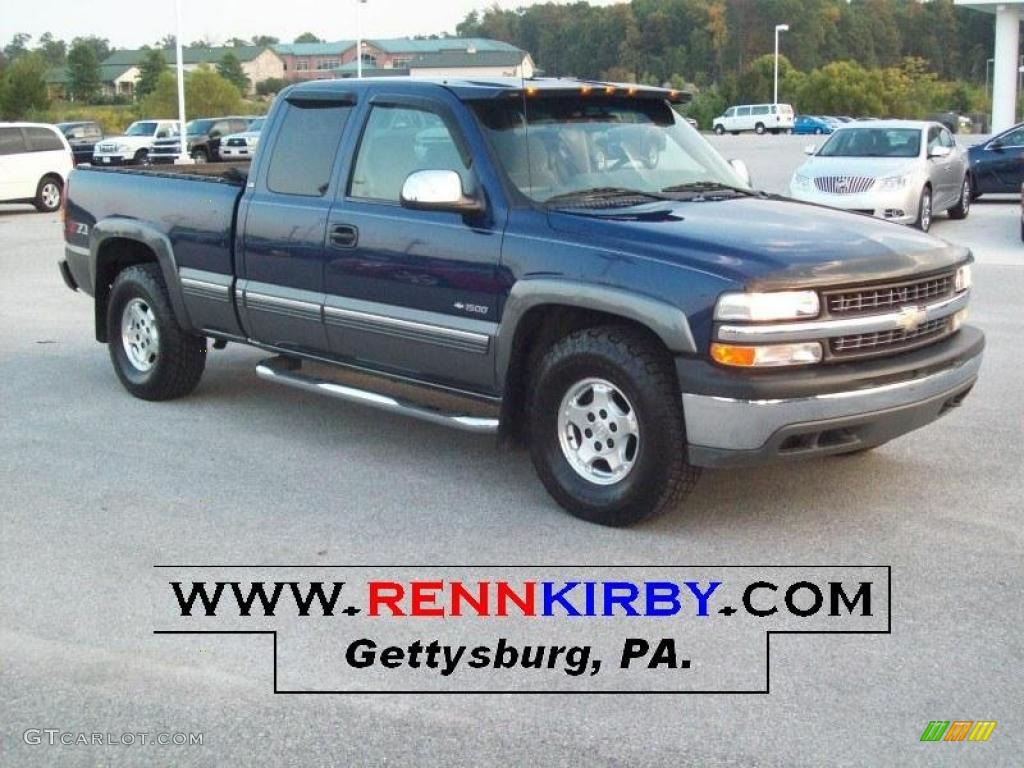 2000 Silverado 1500 LS Extended Cab 4x4 - Indigo Blue Metallic / Medium Gray photo #1