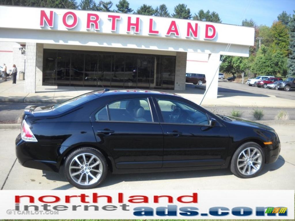 2008 Fusion SE V6 - Tuxedo Black Metallic / Charcoal Black/Red photo #1