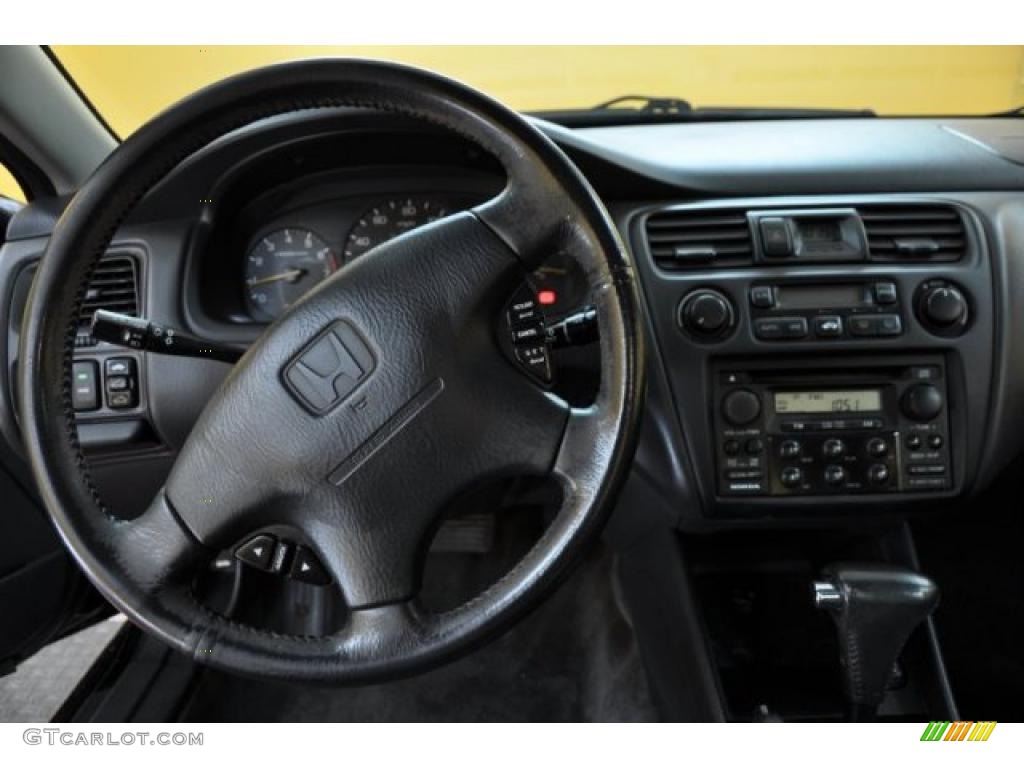 1999 Accord EX V6 Coupe - Flamenco Black Pearl / Charcoal photo #7