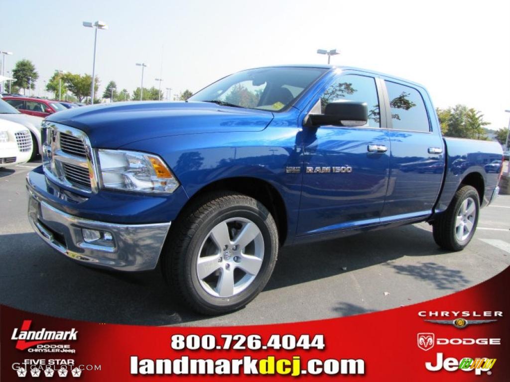 2011 Ram 1500 Big Horn Crew Cab - Deep Water Blue Pearl / Dark Slate Gray/Medium Graystone photo #1