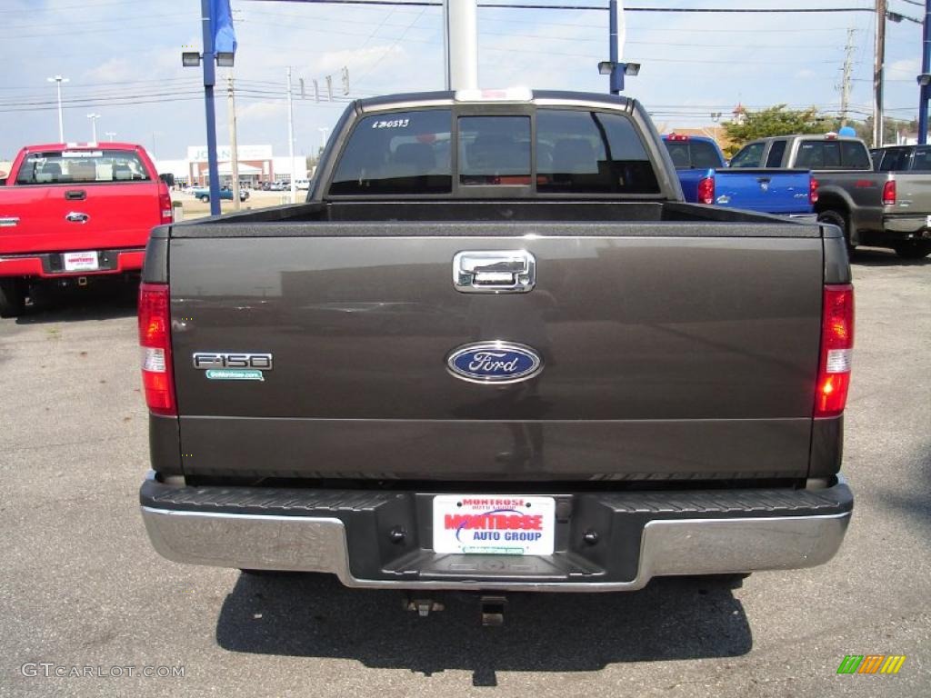 2005 F150 XLT SuperCab 4x4 - Dark Stone Metallic / Tan photo #4