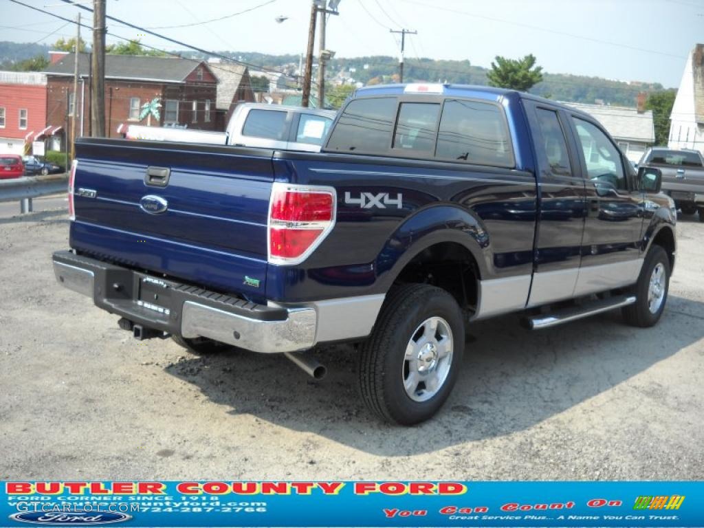 2010 F150 XLT SuperCab 4x4 - Dark Blue Pearl Metallic / Medium Stone photo #3