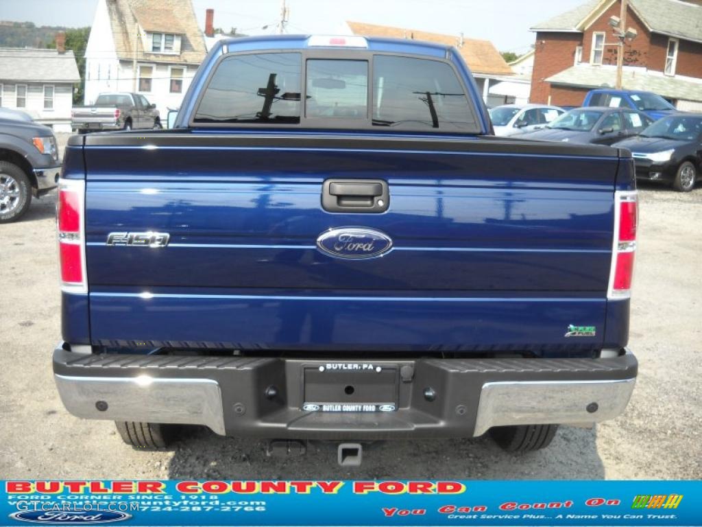 2010 F150 XLT SuperCab 4x4 - Dark Blue Pearl Metallic / Medium Stone photo #4