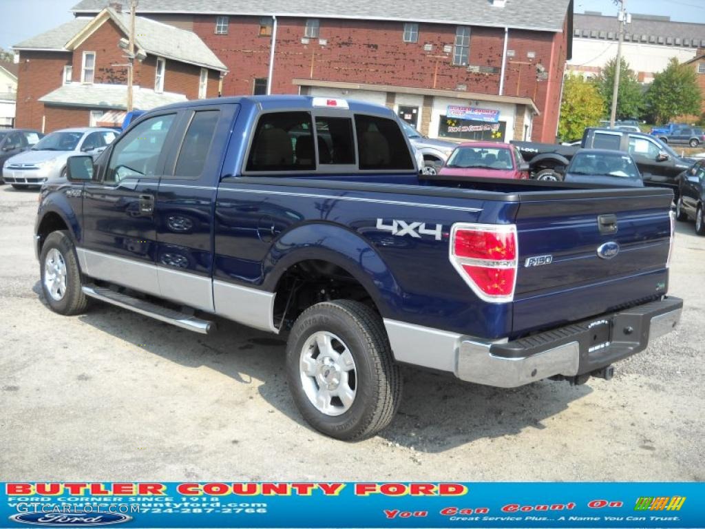 2010 F150 XLT SuperCab 4x4 - Dark Blue Pearl Metallic / Medium Stone photo #5