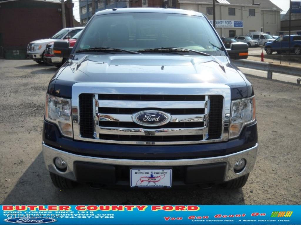 2010 F150 XLT SuperCab 4x4 - Dark Blue Pearl Metallic / Medium Stone photo #20