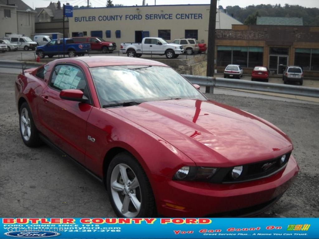 2011 Mustang GT Premium Coupe - Red Candy Metallic / Charcoal Black/Cashmere photo #1