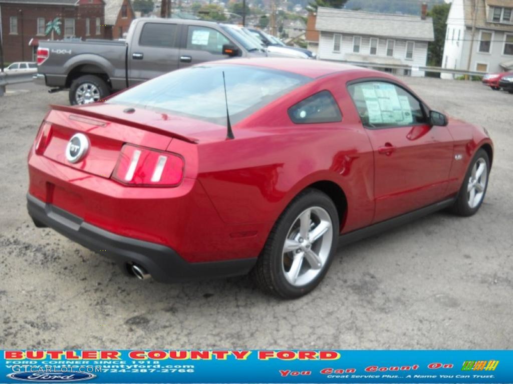 2011 Mustang GT Premium Coupe - Red Candy Metallic / Charcoal Black/Cashmere photo #3
